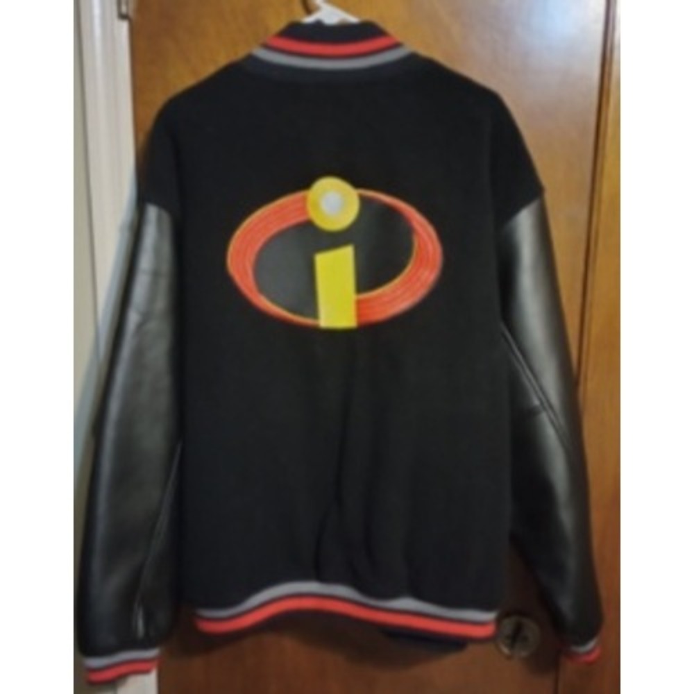 Disney Store The Incredibles Varsity Jacket XL Wool Faux Leather Pixar LA1522
